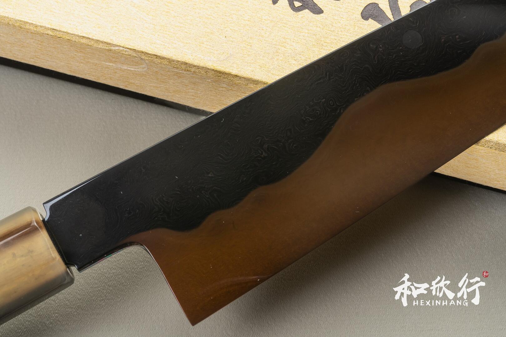 堺北辰Sakai Hokushin 池田美和作白一鋼富士水本燒褐返和牛刀210mm